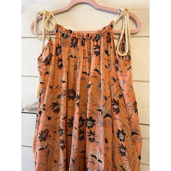 Ulla Johnson Coral Floral Tiered Maxi Dress Tie Shoulder Tassels Size S - Picture 2 of 7